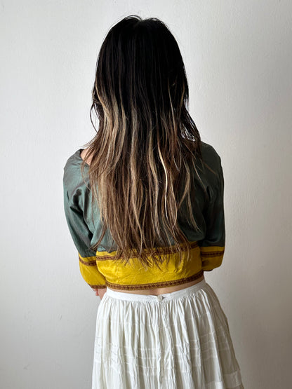 Delicate silk ethnic top