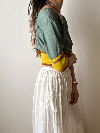 Delicate silk ethnic top