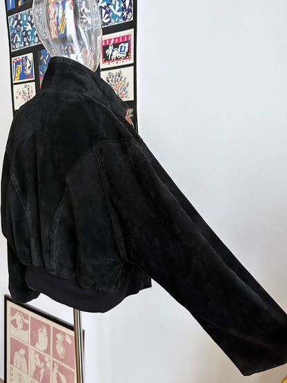Black suede bikers blouson