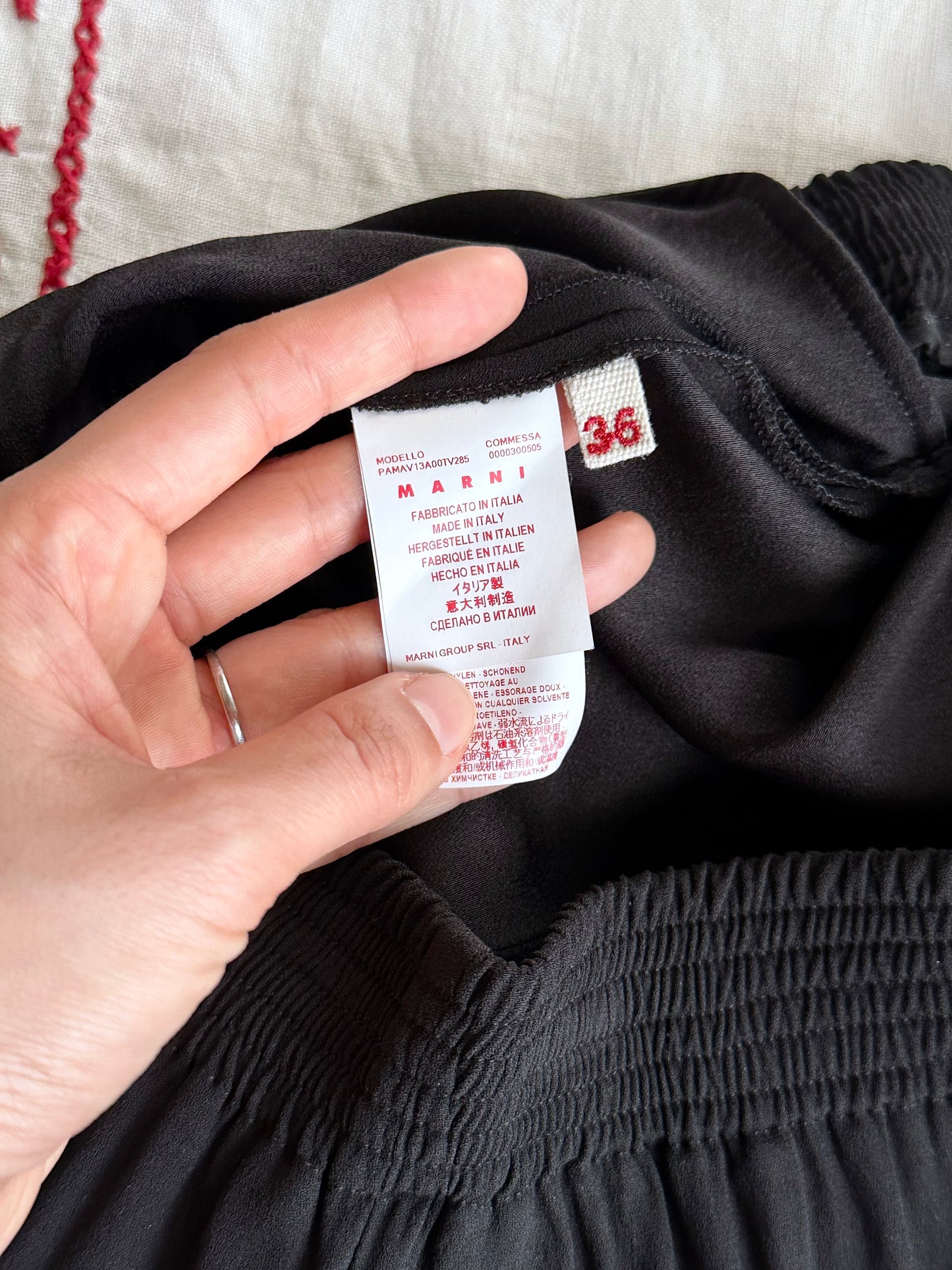 MARNI black rayon easy pants