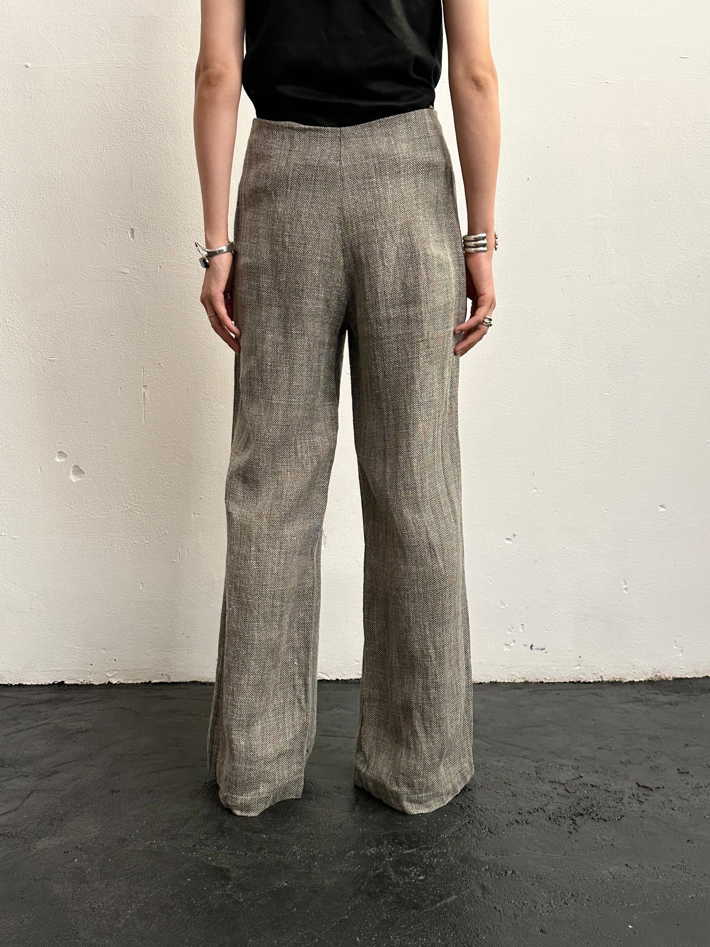 Linen viscose wide pants W29