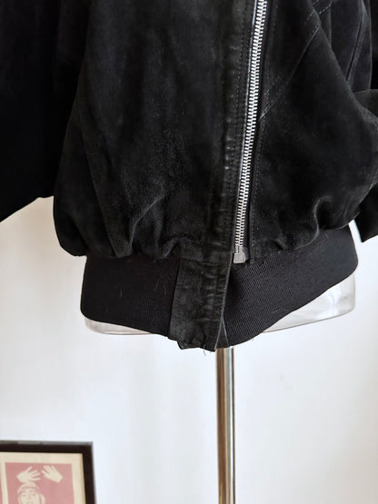 Black suede bikers blouson