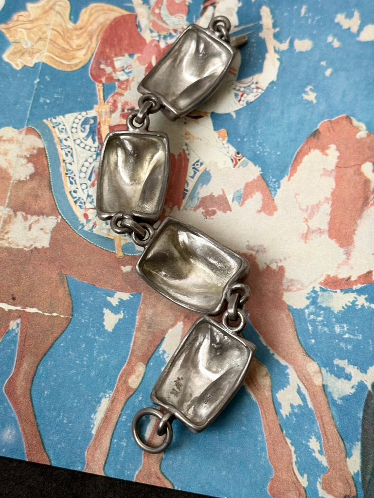Scandinavian organic pewter bracelet