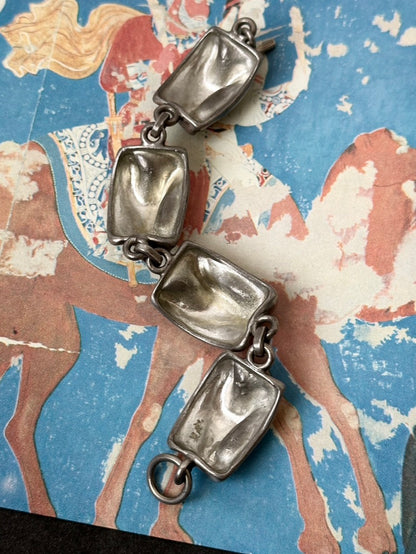 Scandinavian organic pewter bracelet