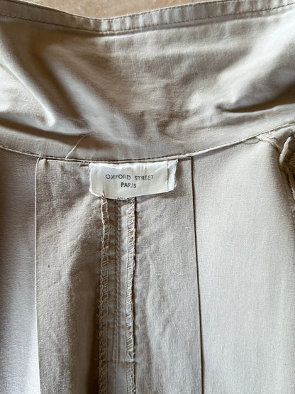 80s France double snap buttons cotton coat