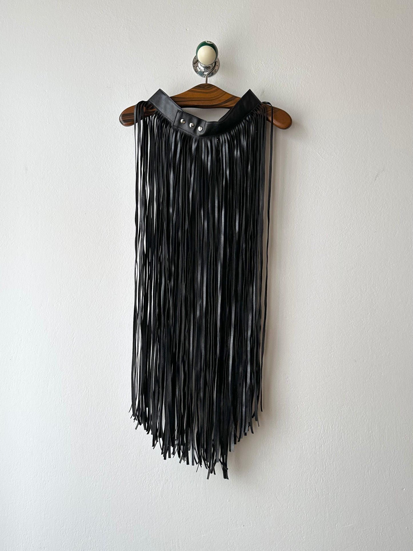 Great Britain leather belt fringe skirt