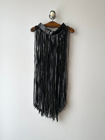 Great Britain leather belt fringe skirt