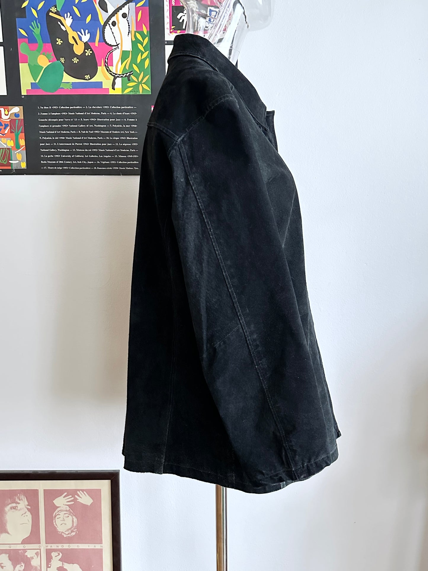 Black suede zip shirt jacket