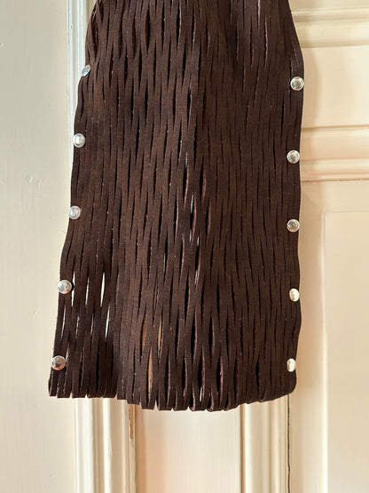 suede mesh wine bag