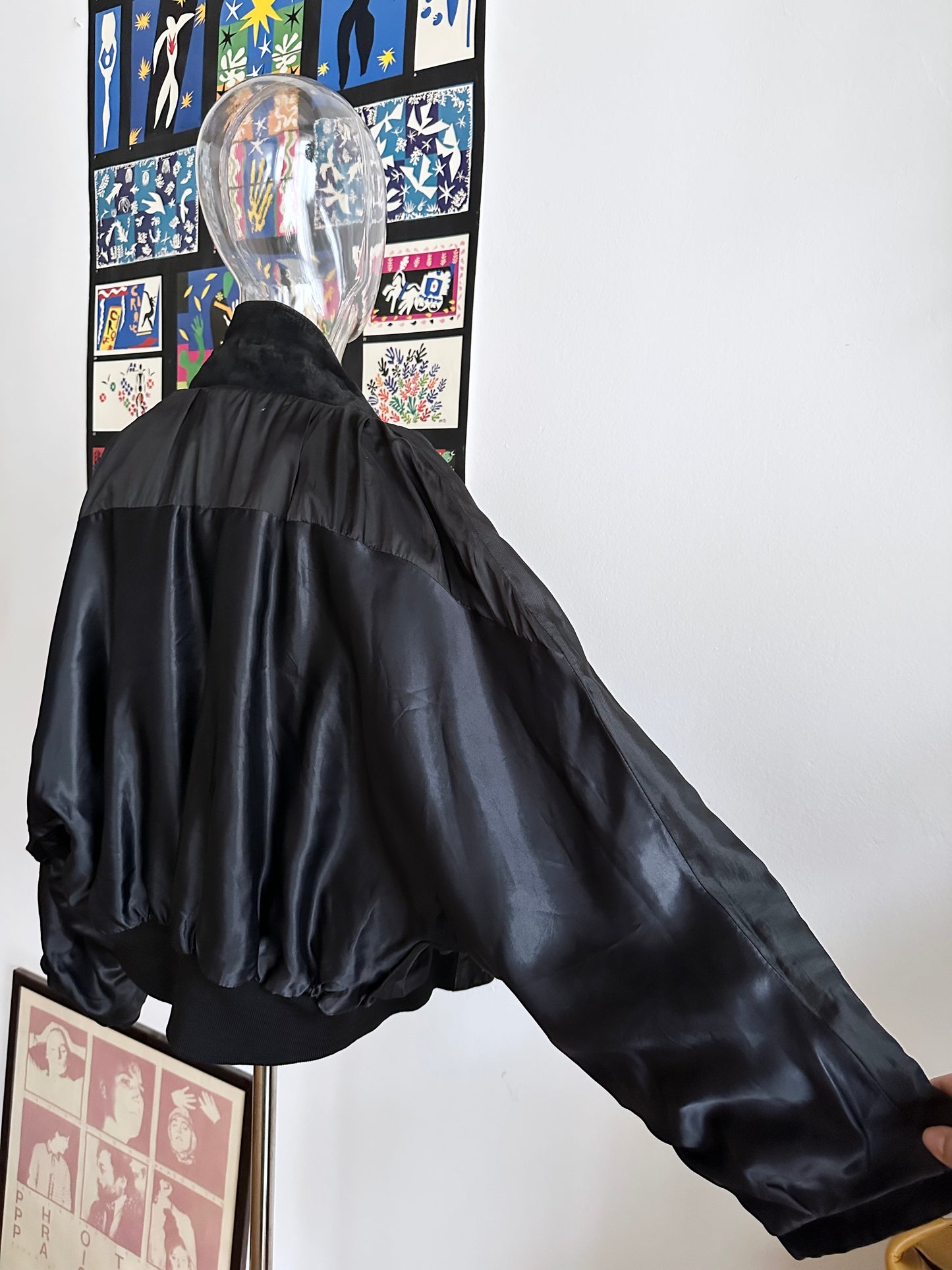 Black suede bikers blouson