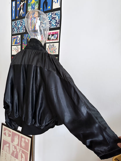 Black suede bikers blouson