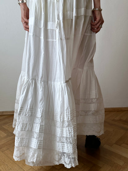 Edwardian lace cotton petticoat W26