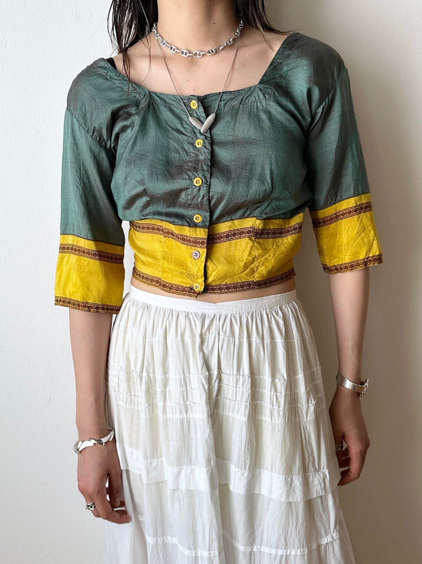 Delicate silk ethnic top