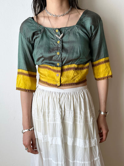 Delicate silk ethnic top