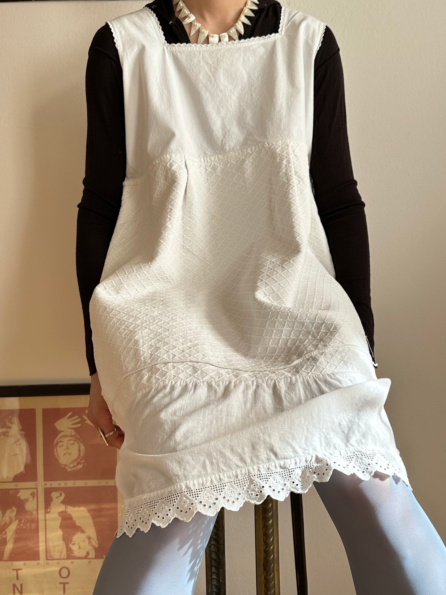 Edwardian cotton piqué matelassé chemise