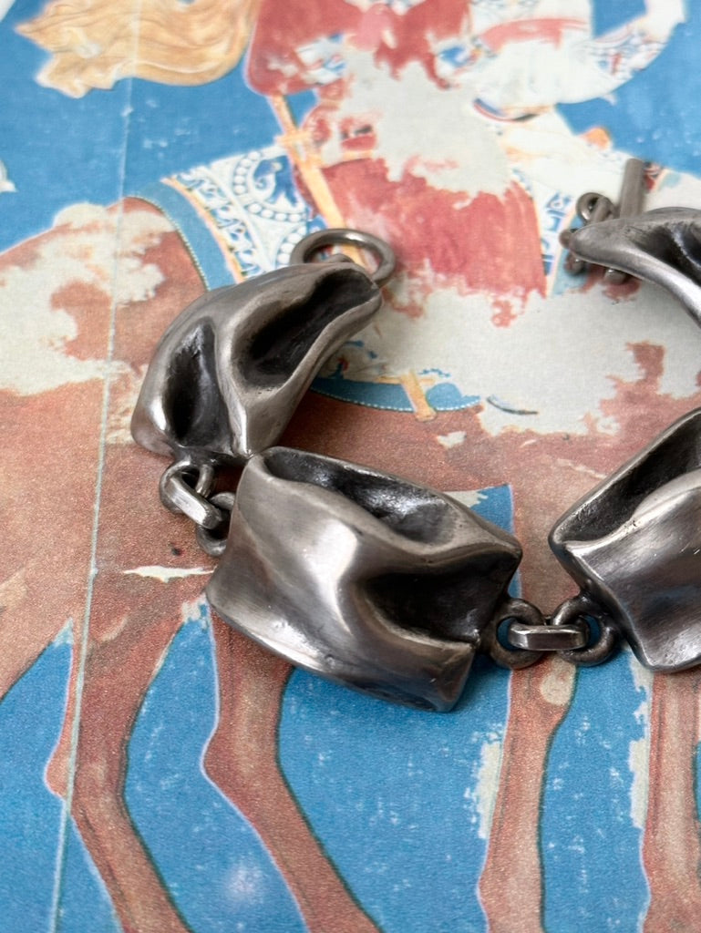 Scandinavian organic pewter bracelet