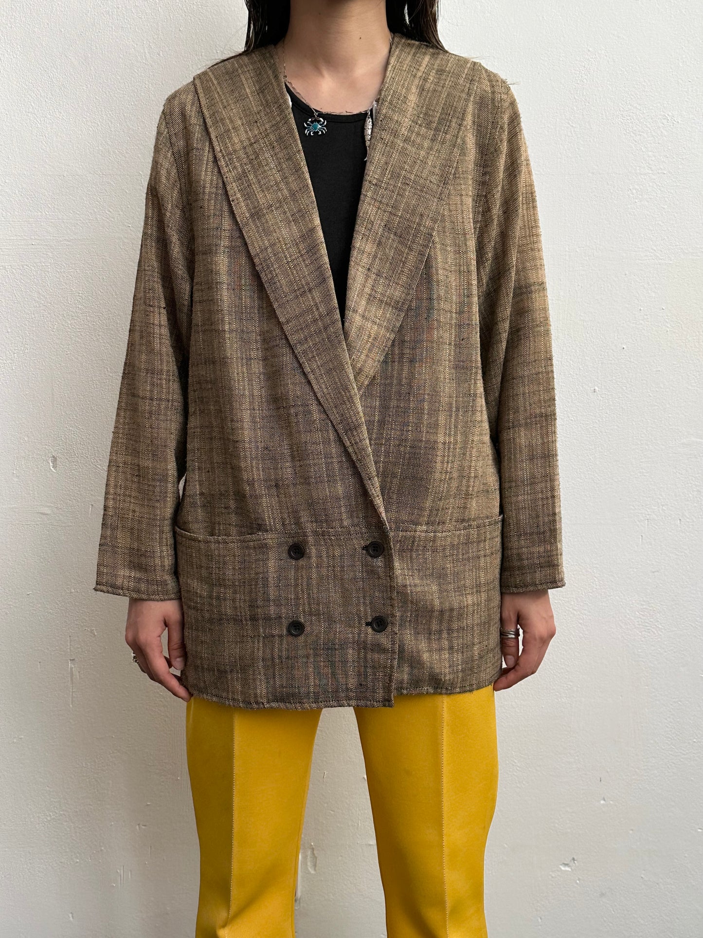 90s linen blend jacket