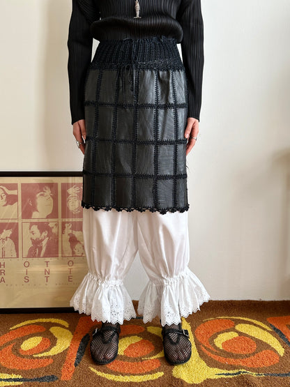 Leather patchwork skirt