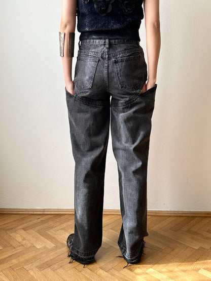 Thigh slash black denim W26