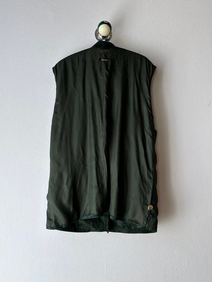 90s suede vest in dark forest