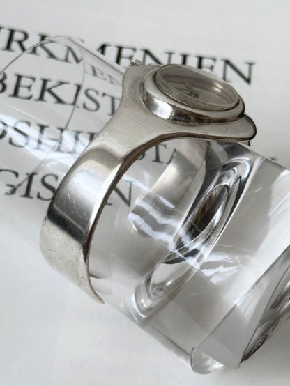 70s DUGENA silver bangle watch