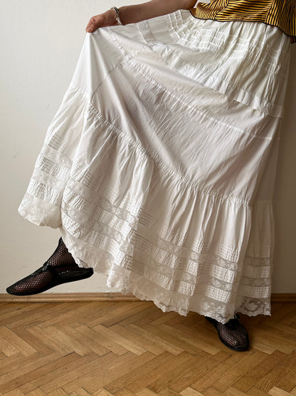 Edwardian lace cotton petticoat W26