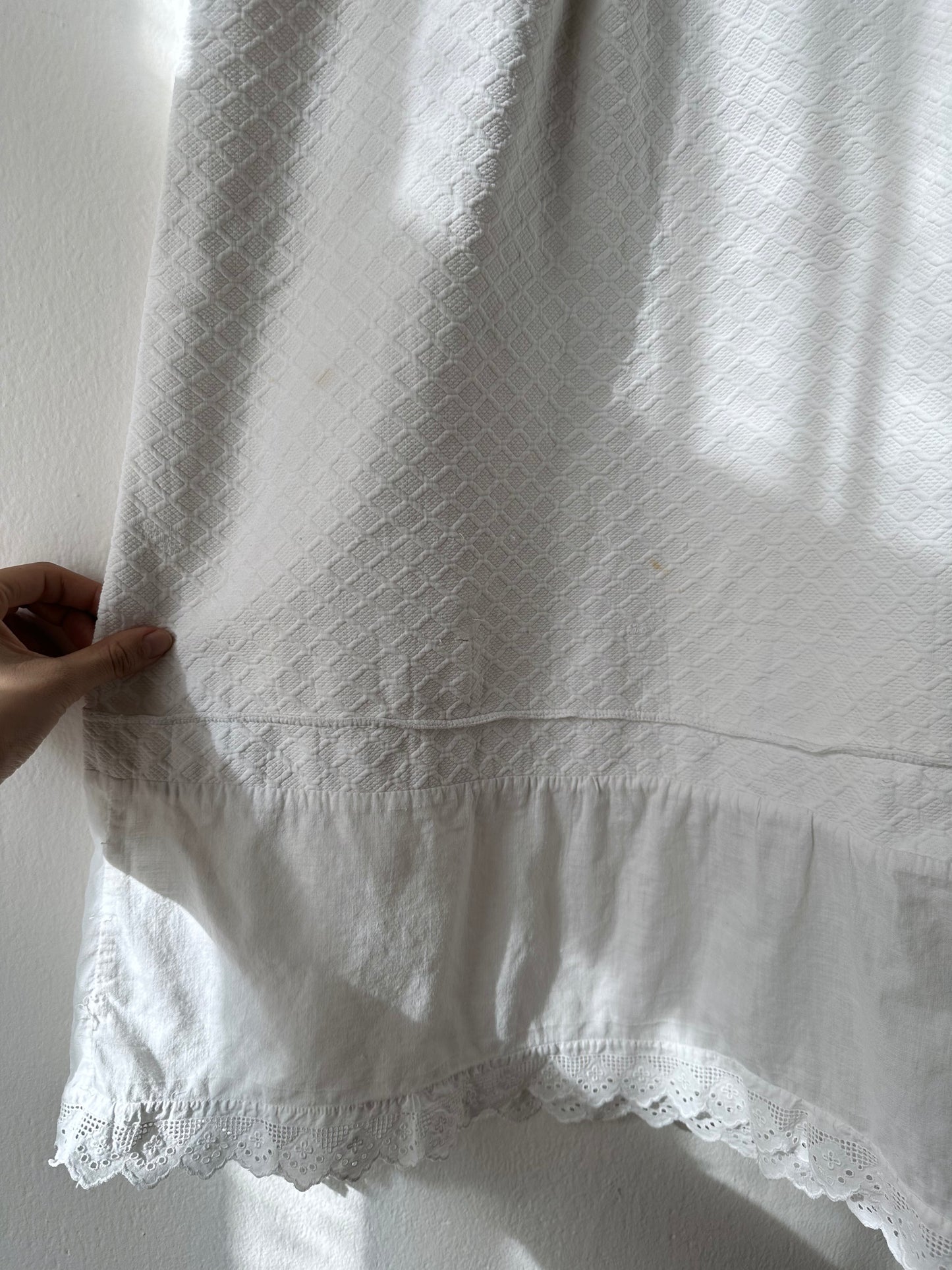 Edwardian cotton piqué matelassé chemise