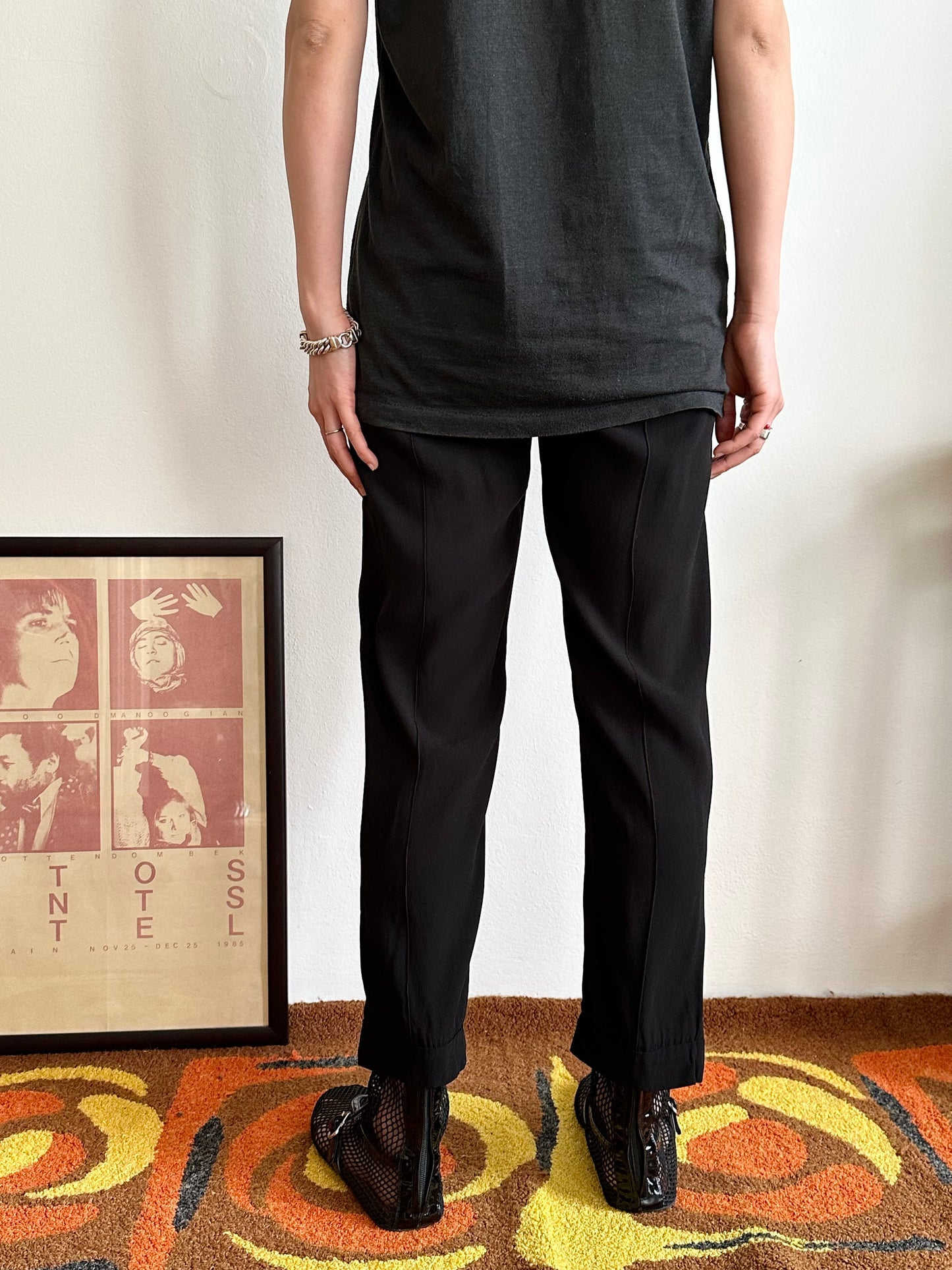 MARNI black rayon easy pants