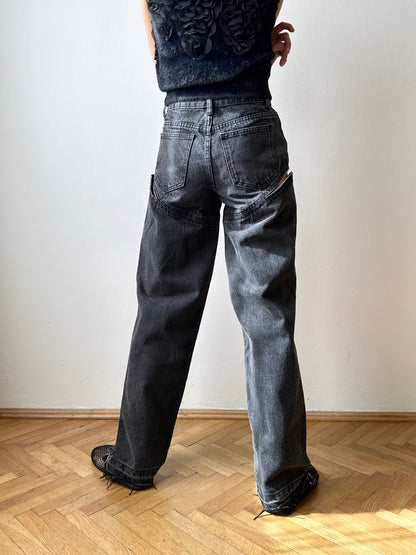 Thigh slash black denim W26