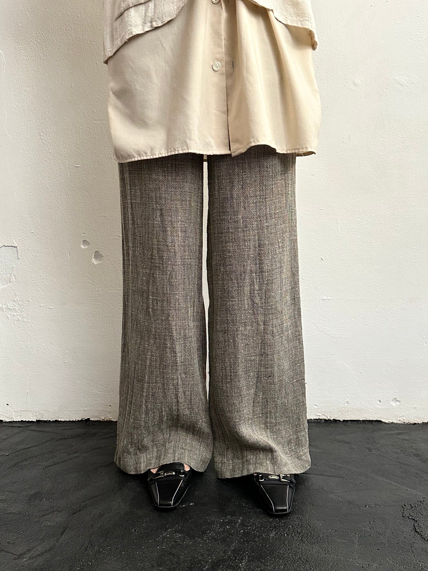 Linen viscose wide pants W29