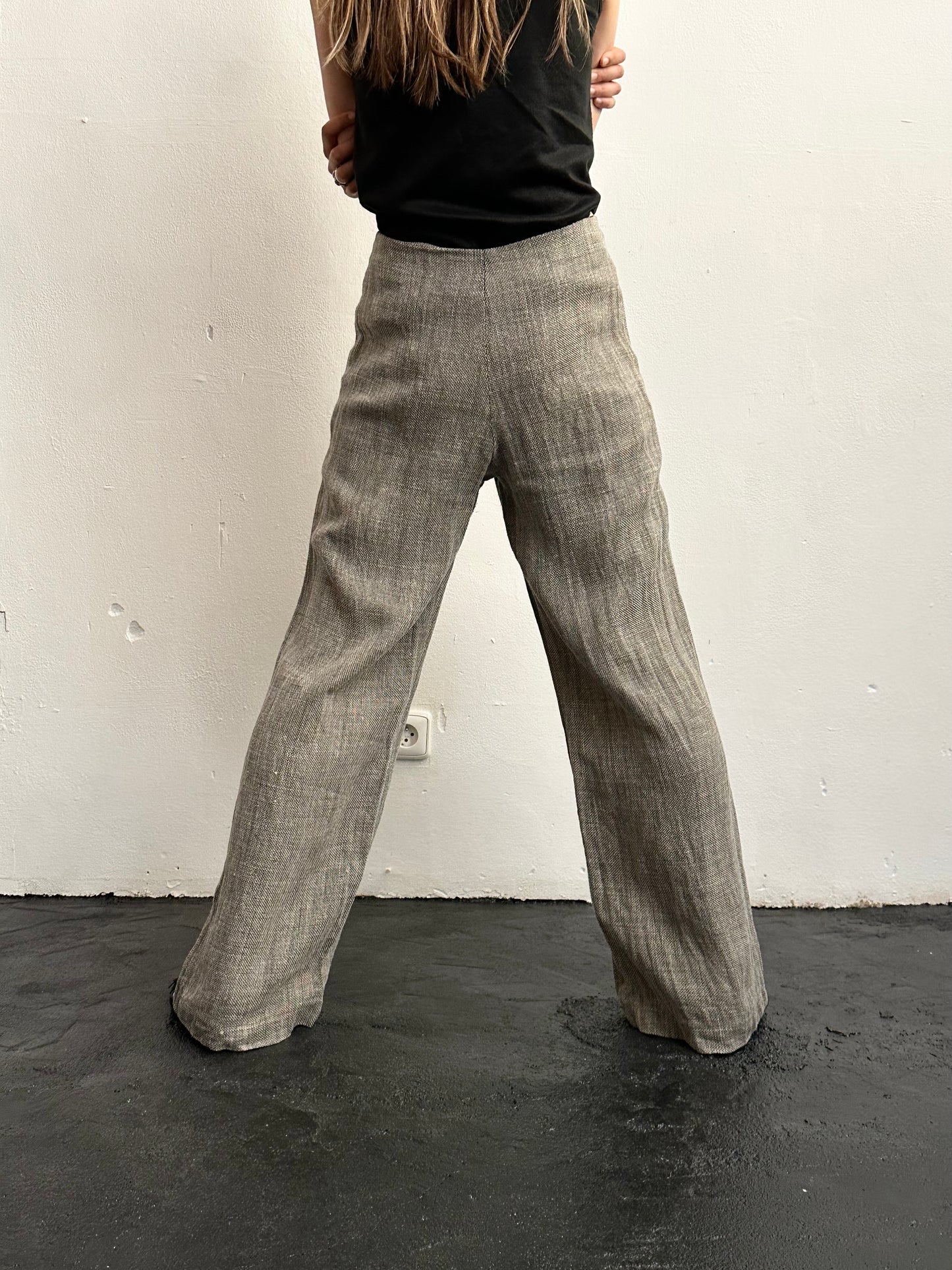 Linen viscose wide pants W29