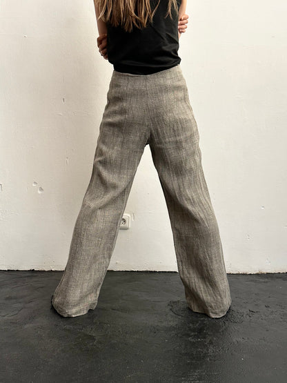Linen viscose wide pants W29