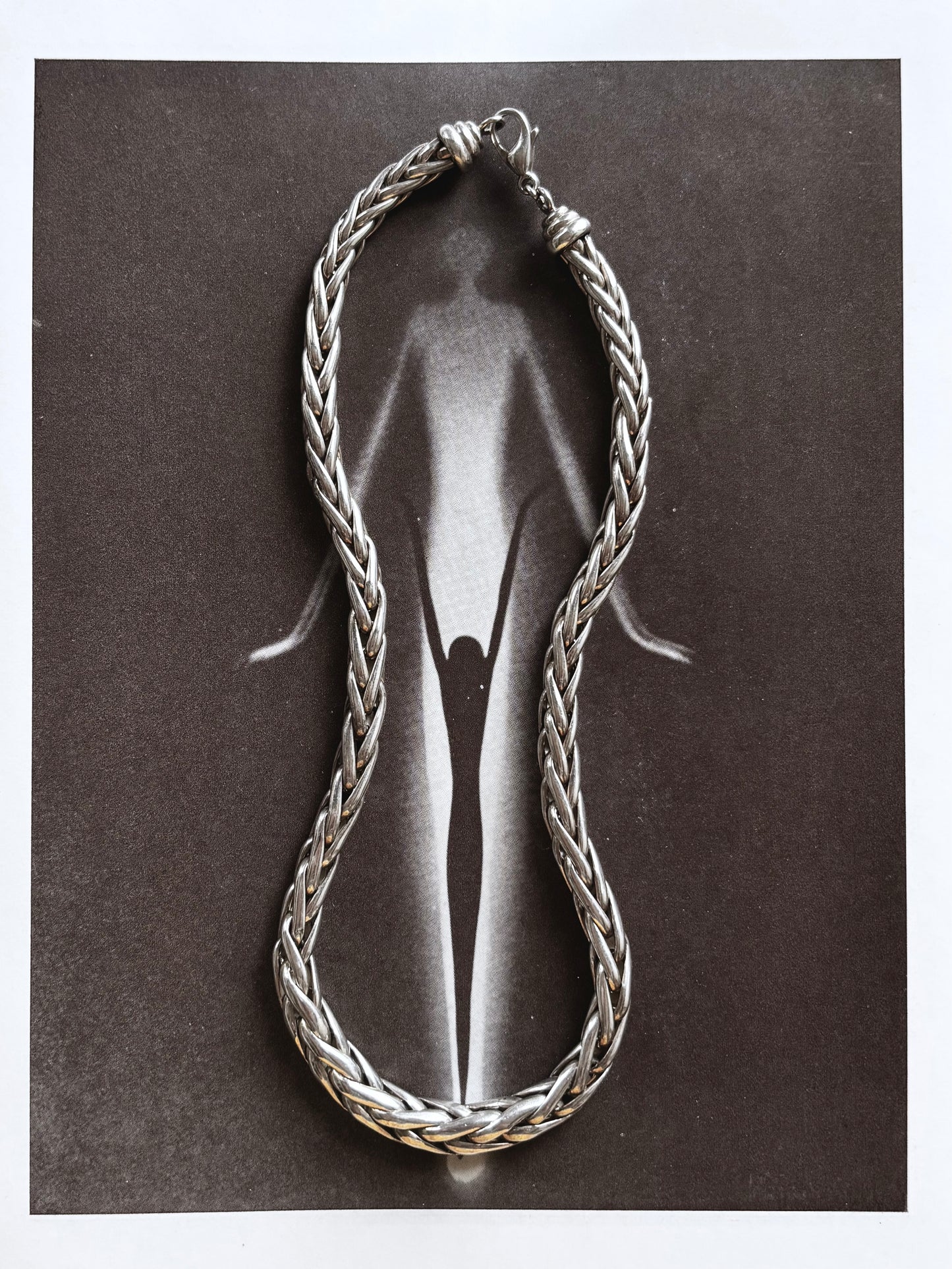 Silver wheat chain necklace