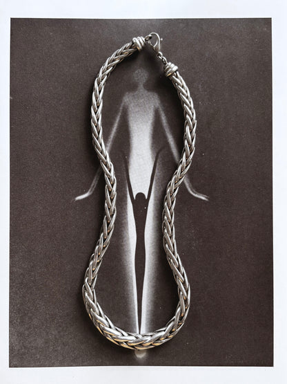 Silver wheat chain necklace