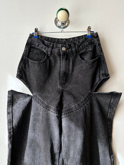 Thigh slash black denim W26