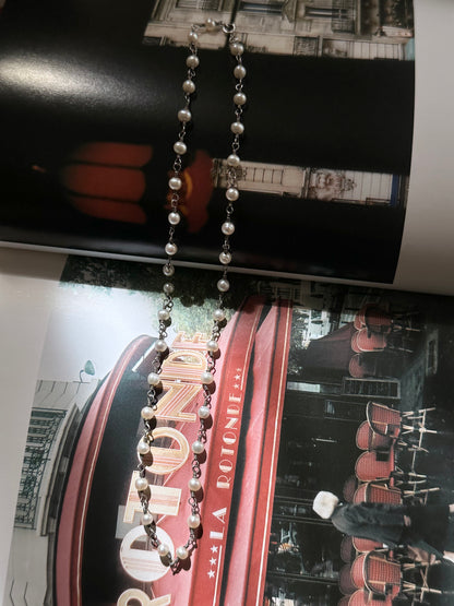 925 pearl wired necklace