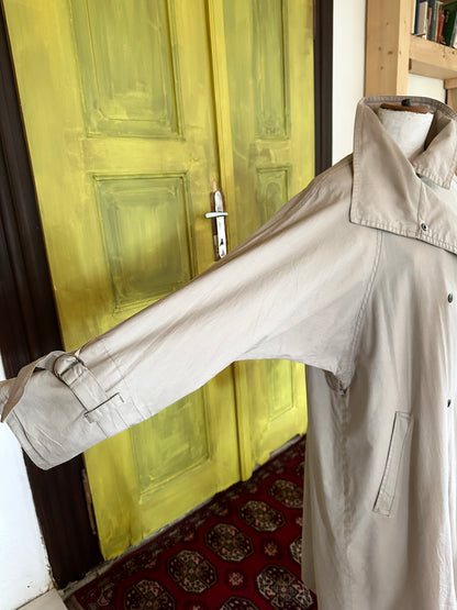 80s France double snap buttons cotton coat