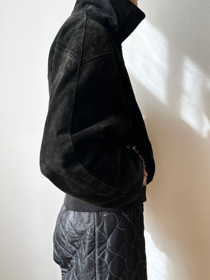 Black suede bikers blouson