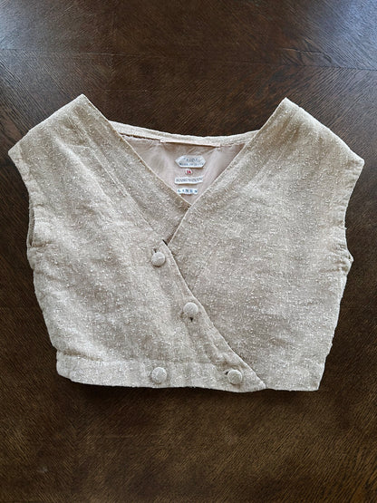 Vintage Italy handwoven linen vest