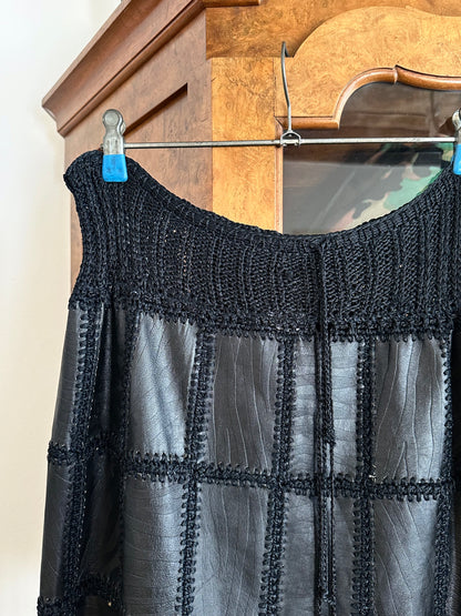 Leather patchwork skirt