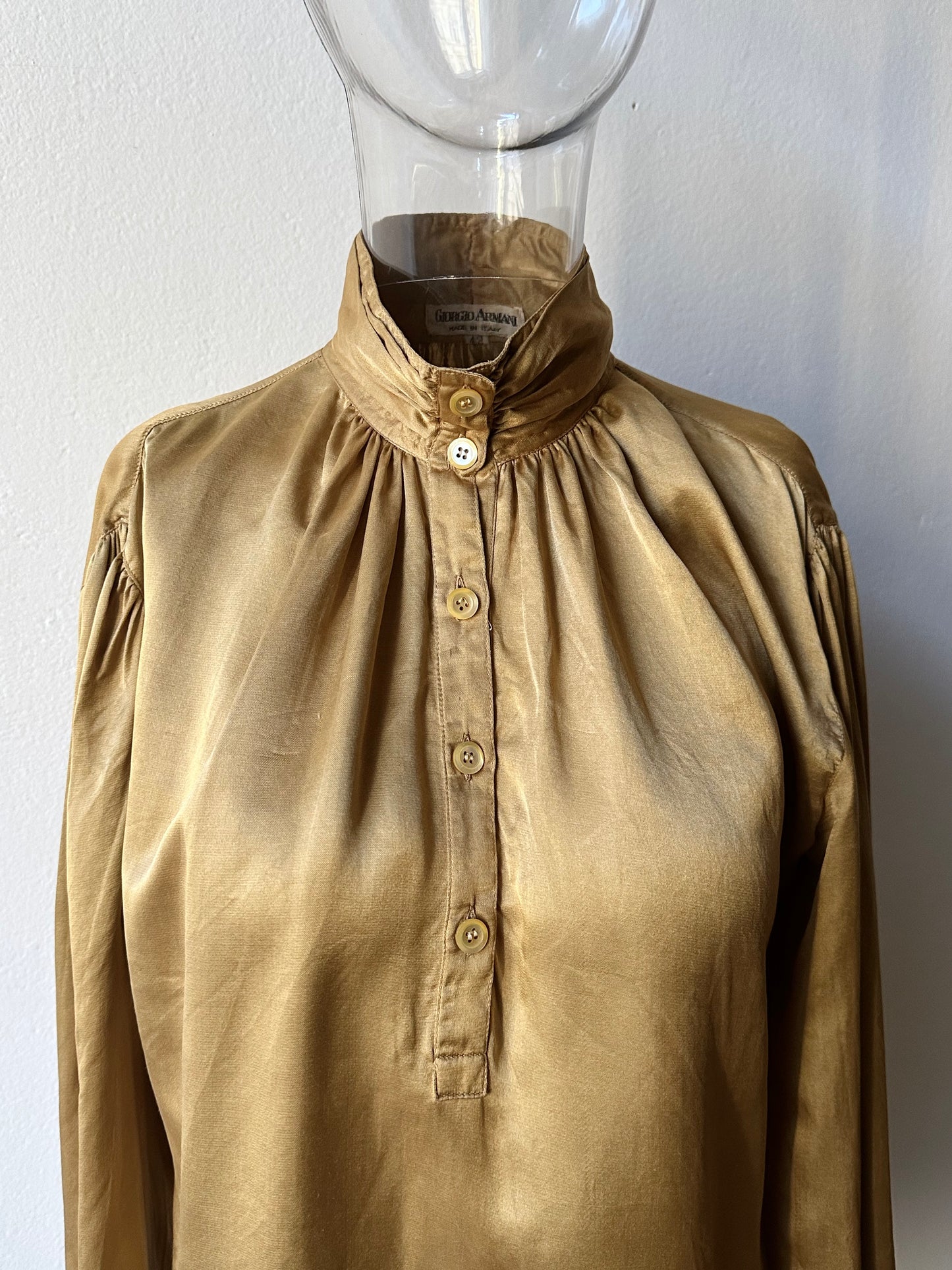 1980s Giorgio Armani champagne silk blouse
