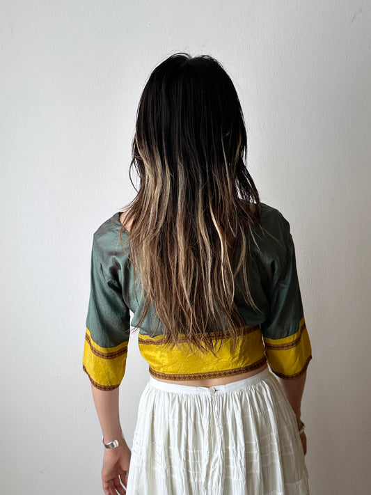 Delicate silk ethnic top