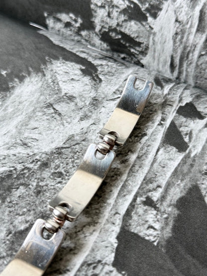 1972s Grossé wood set silver bracelet