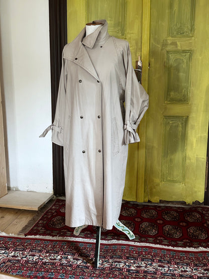 80s France double snap buttons cotton coat