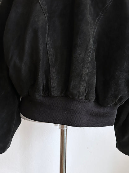 Black suede bikers blouson