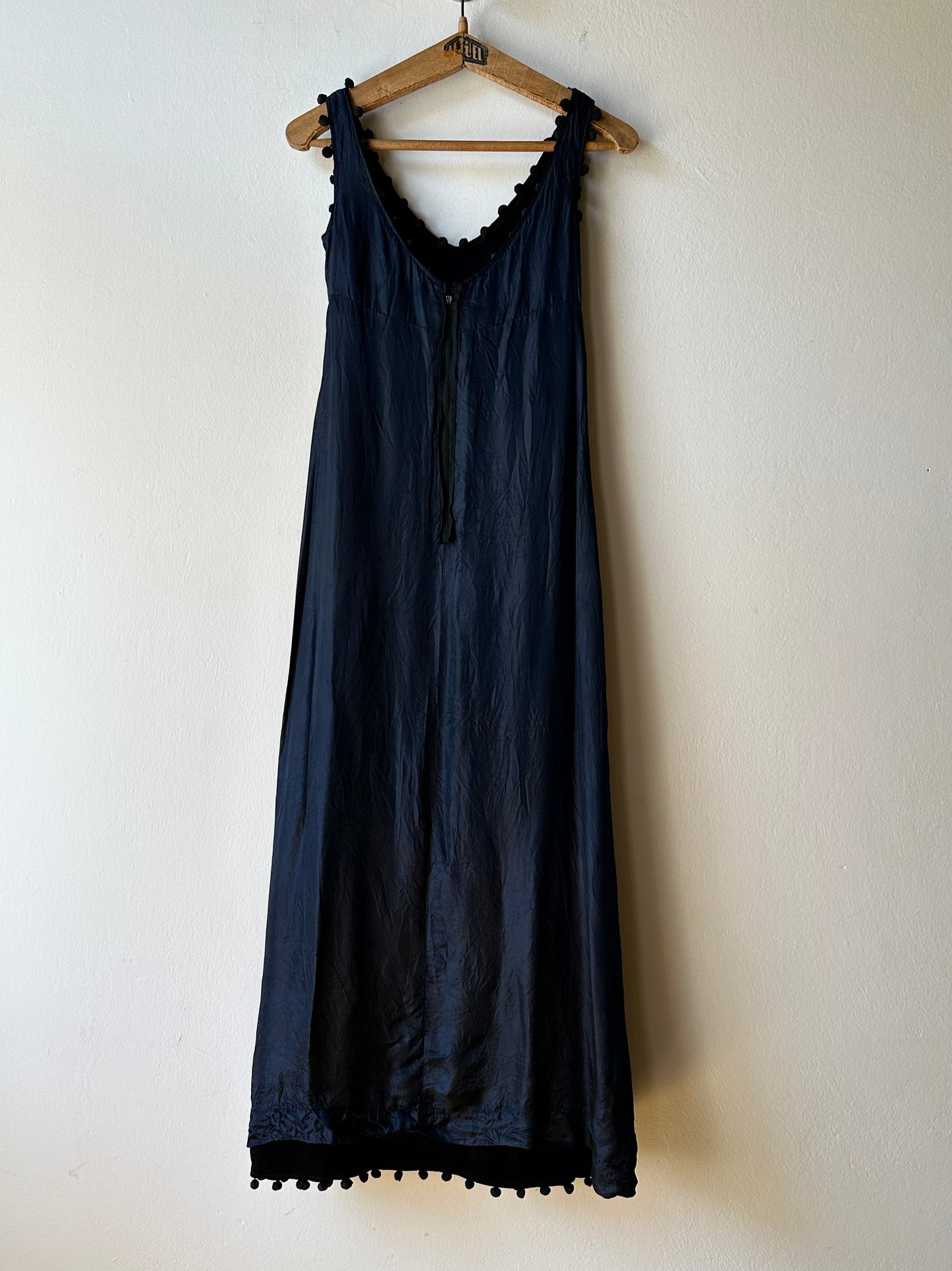 Vintage pom-poms black dress