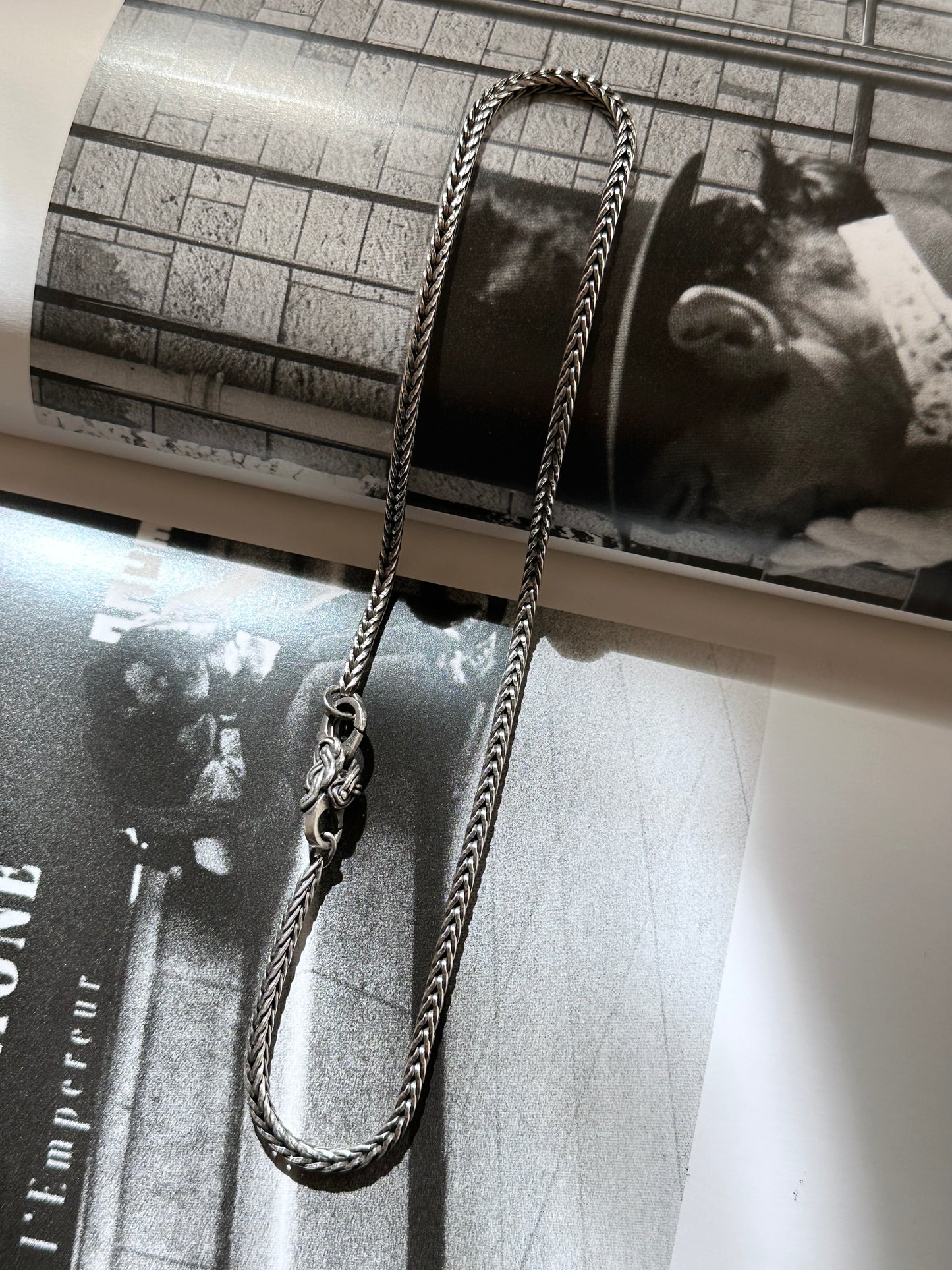 Danish silver foxtail chain necklace