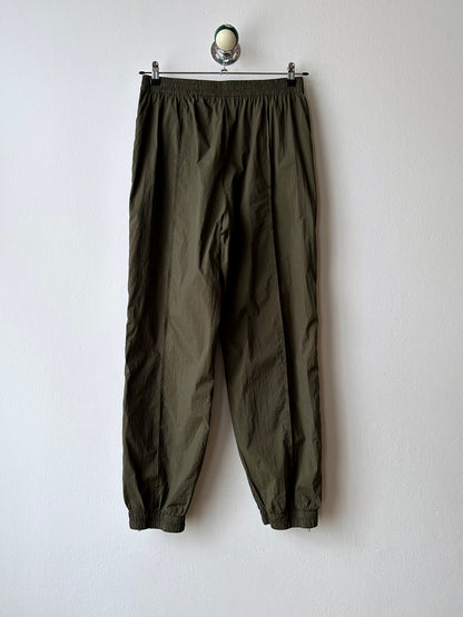 full-zip side nylon pants in olive W30-37
