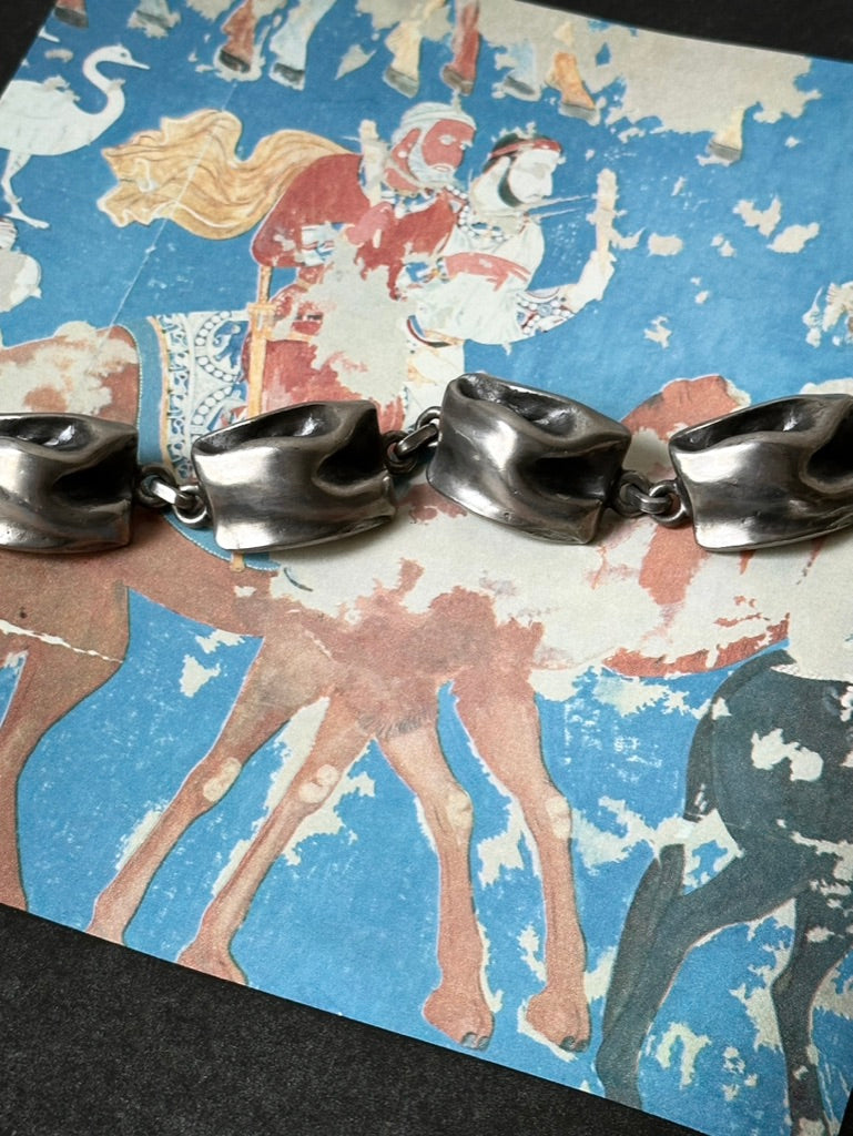 Scandinavian organic pewter bracelet