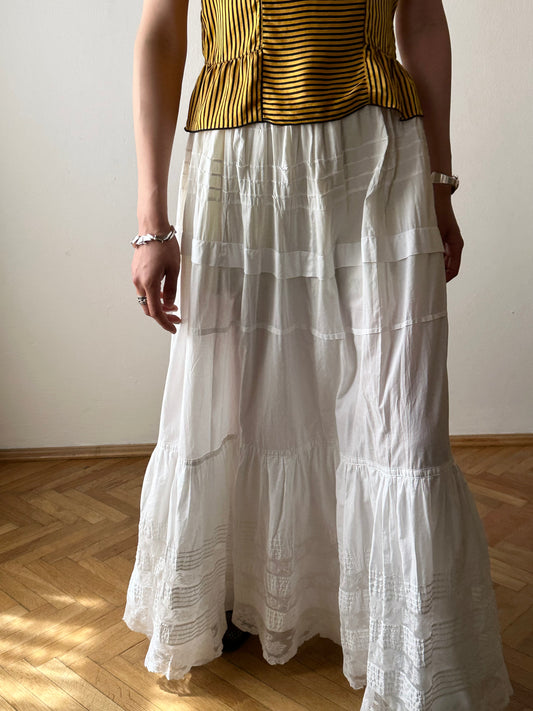 Edwardian lace cotton petticoat W26